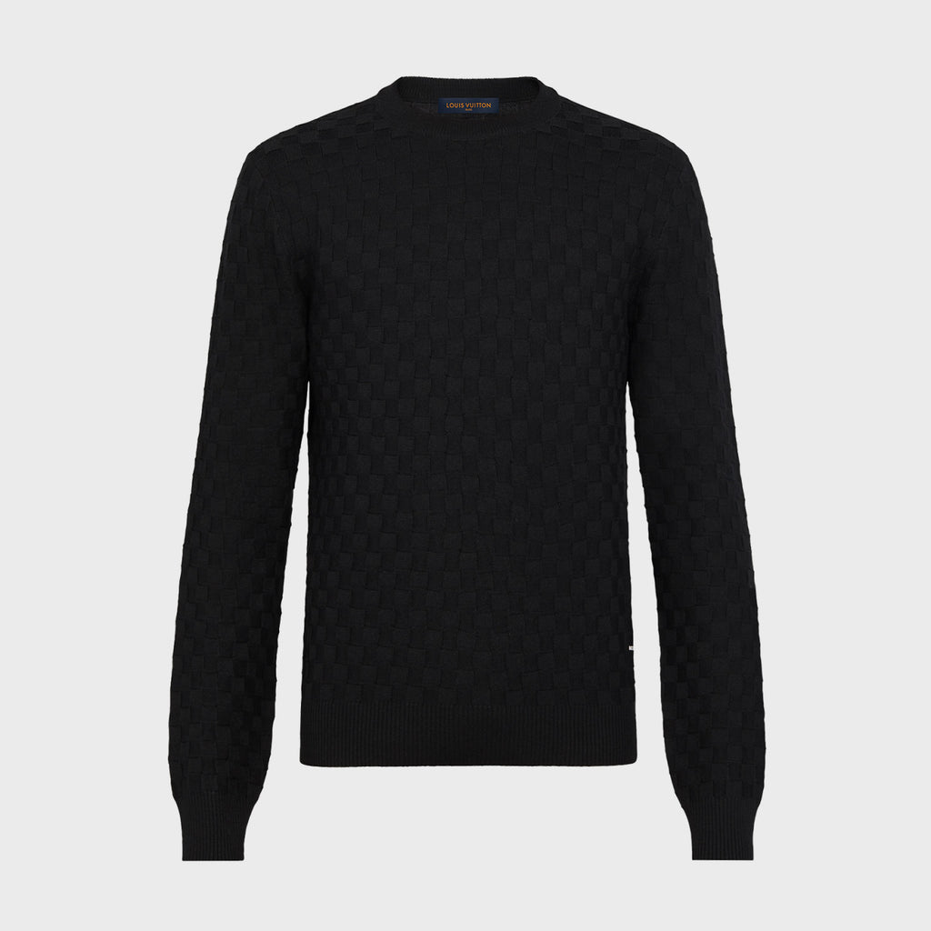 Men's Spring. Autumn And Winter Damier Signature Crew Neck Plaid Solid Color Long Sleeve Fitted Wool Sweater Ngvp #9311