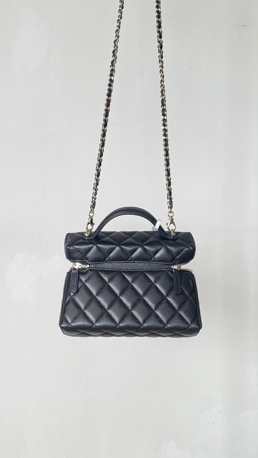 Women's Solid Color Rhinestone Star Logo Chain Calfskin Handbag Makeup Bag Bags #77689