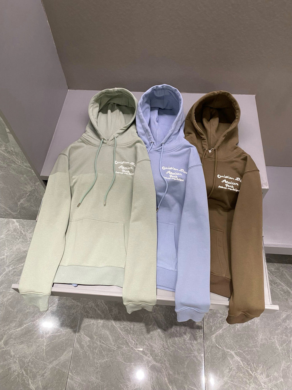 Men's Autumn and Winter Solid Colour Embroidered Logo Pullover Thickened Hooded Sweatshirt #97852