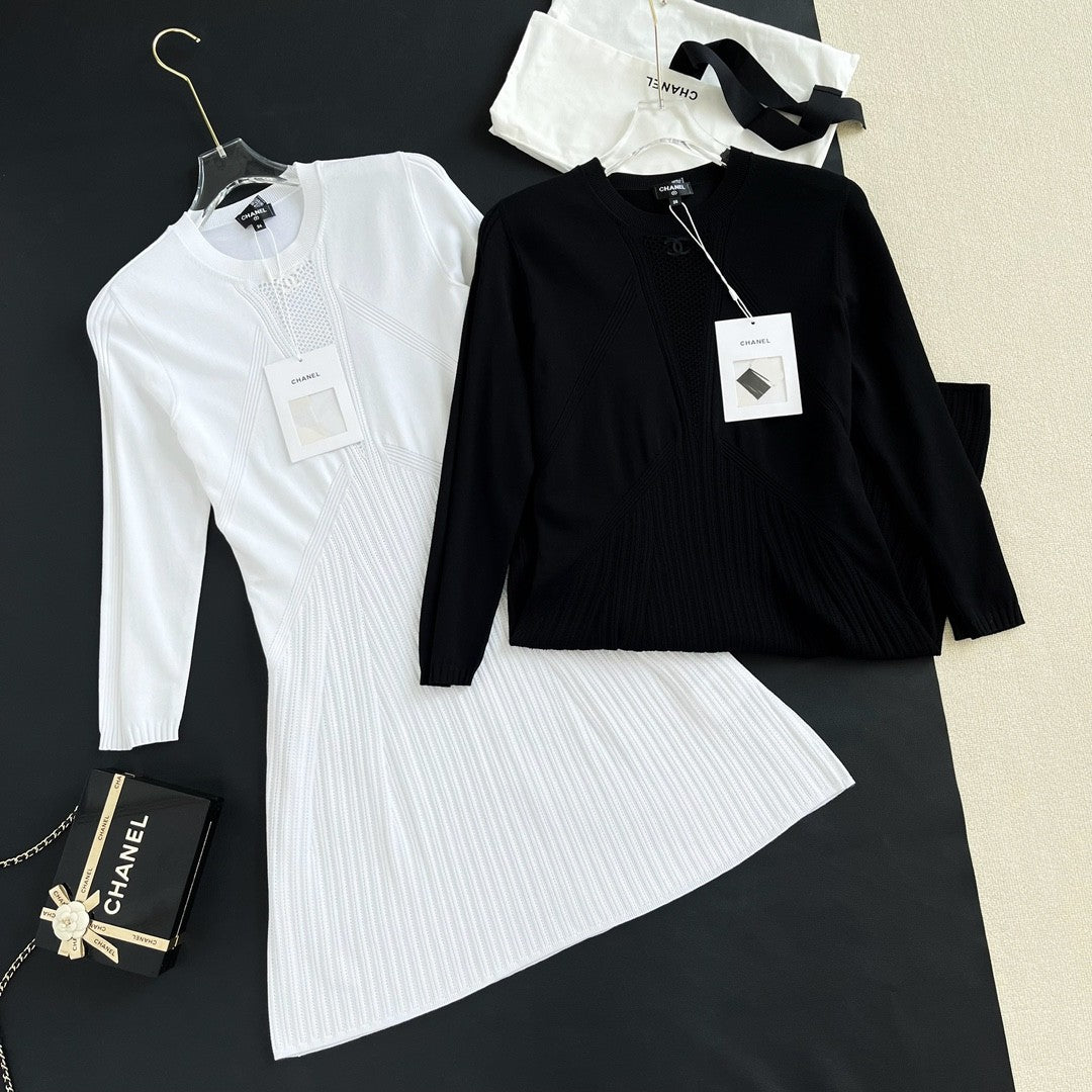 Women's Spring/Summer Solid Color Hollow Knit Long Sleeve Dresses #73328