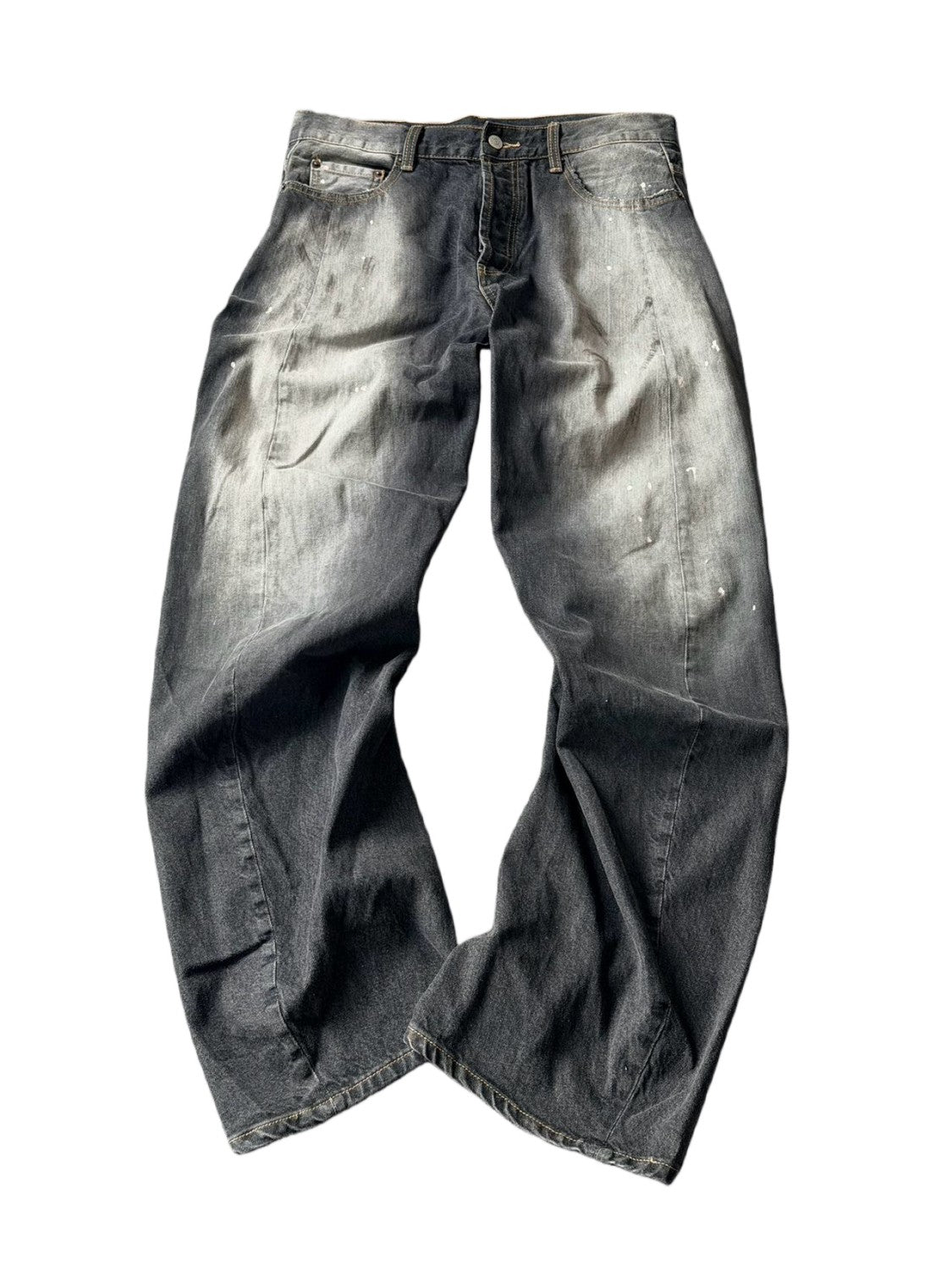 25fw FallWinter Men's Slashed Doodle Denim Washed Low-Rise Pants #83133A