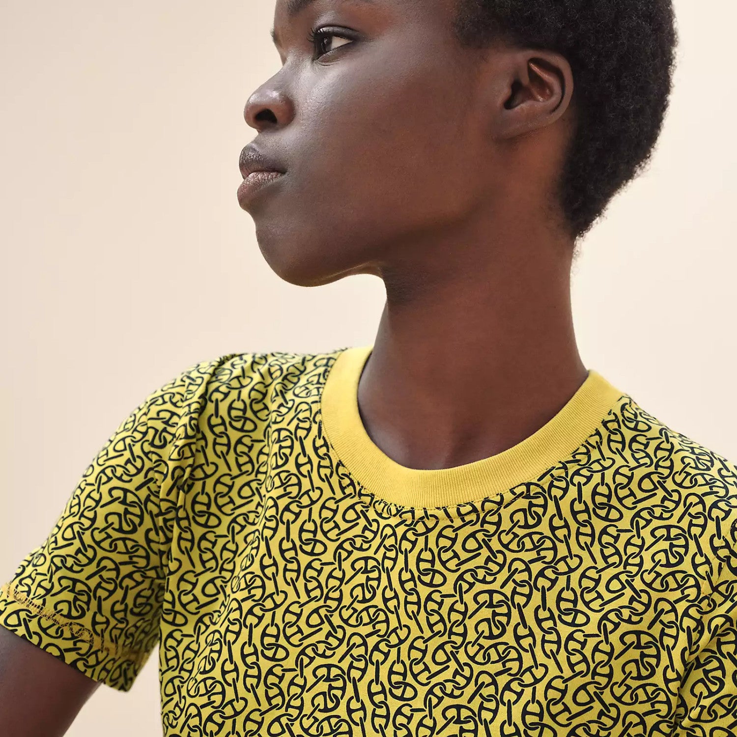 Women's Naoussa Chaine Slim Fit T-Shirt Graphic Print Colorblocking Fashion Casual Top #71353