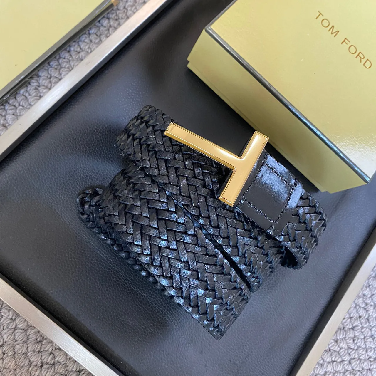 Men's Simple Braided Belt Width 4cm Ngvp #6214