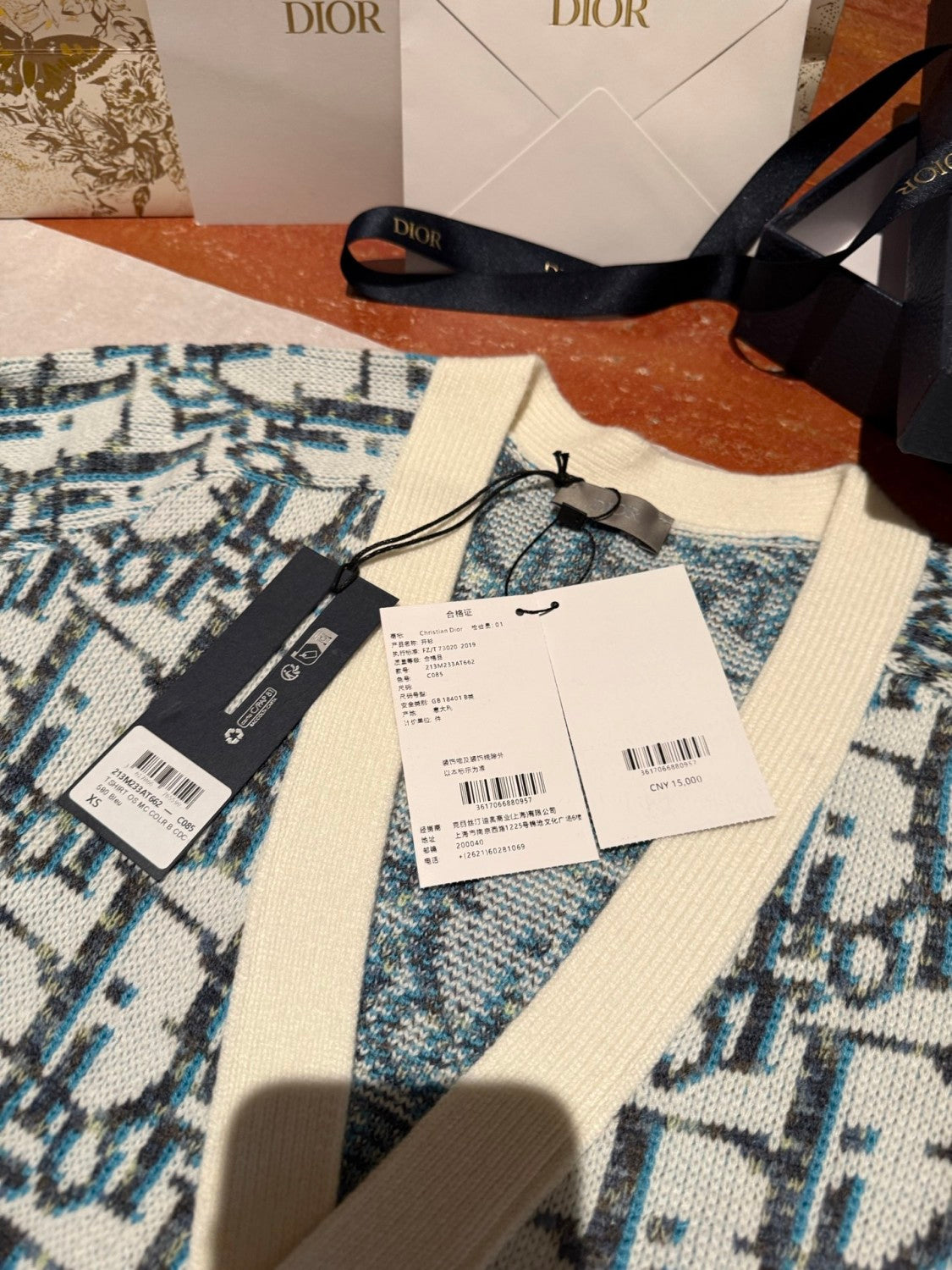 CD Men's And Women's Spring/summer Fashion Casual Sheep Wool Jacquard Fabric Oblique Print Single Breasted V-neck Long Sleeved Sweater Knitted Cardigan #78296