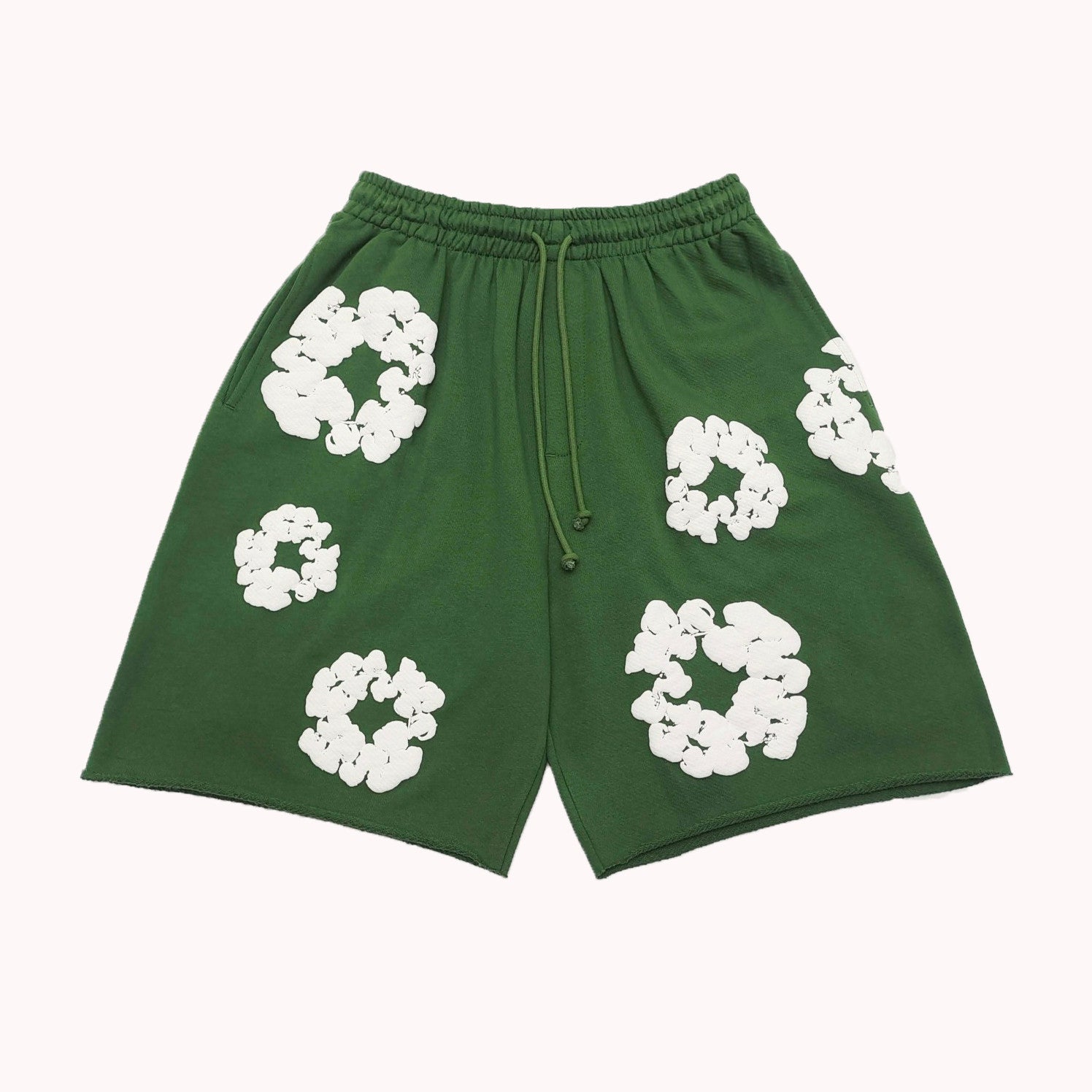 Denim Tears Men Women Spring Summer Trend High Street Kapok Flower Casual Cotton Loose Shorts Fashion Pants Ngvp #8876