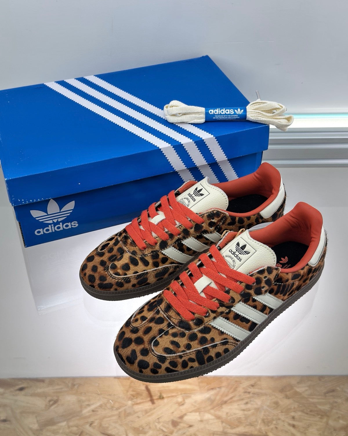 AD Originals Men's Leopard Print Leather Low Top Football Shoes Casual Sneakers #76131