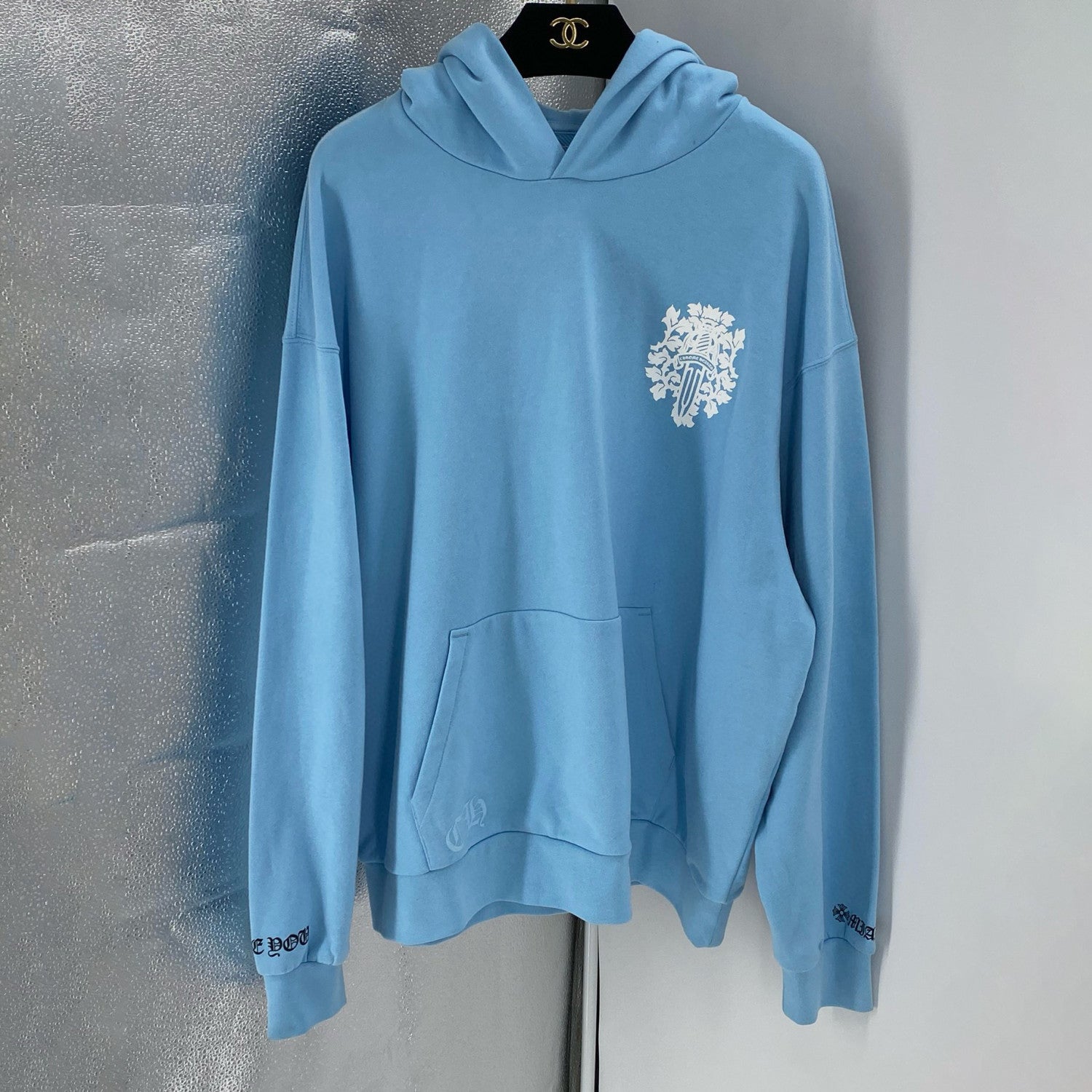 Men's Autumn and Winter Blue Long Sleeve Hooded Sweatshirt Stretch Sweatpants Pants Set Suit #97987