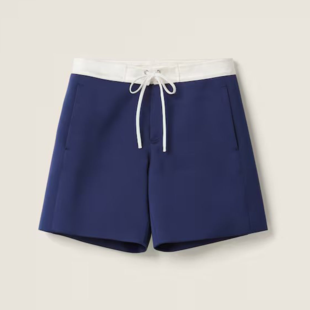 MiuMen's Women's Summer Solid Colour Logo Elastic Drawstring Mid Waist Fitted Satin Bermuda Shorts Ngvp #8171