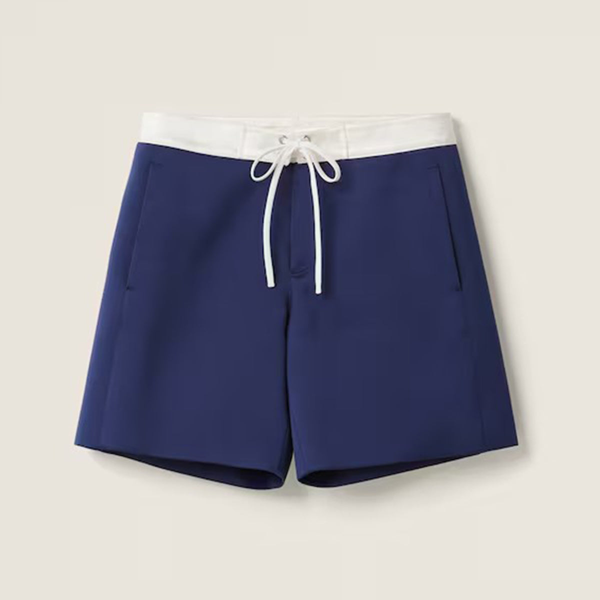 MiuMen's Women's Summer Solid Colour Logo Elastic Drawstring Mid Waist Fitted Satin Bermuda Shorts Ngvp #8171