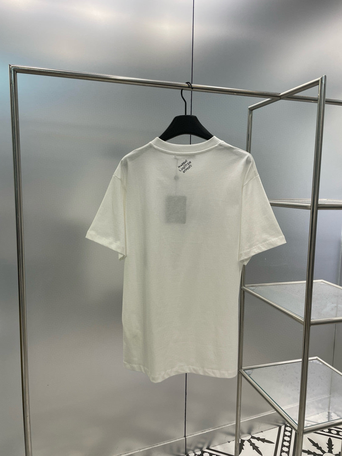 Men's Summer Cotton Hot Drill Logo Solid Color Round Neck Short Sleeve T-Shirt #98147