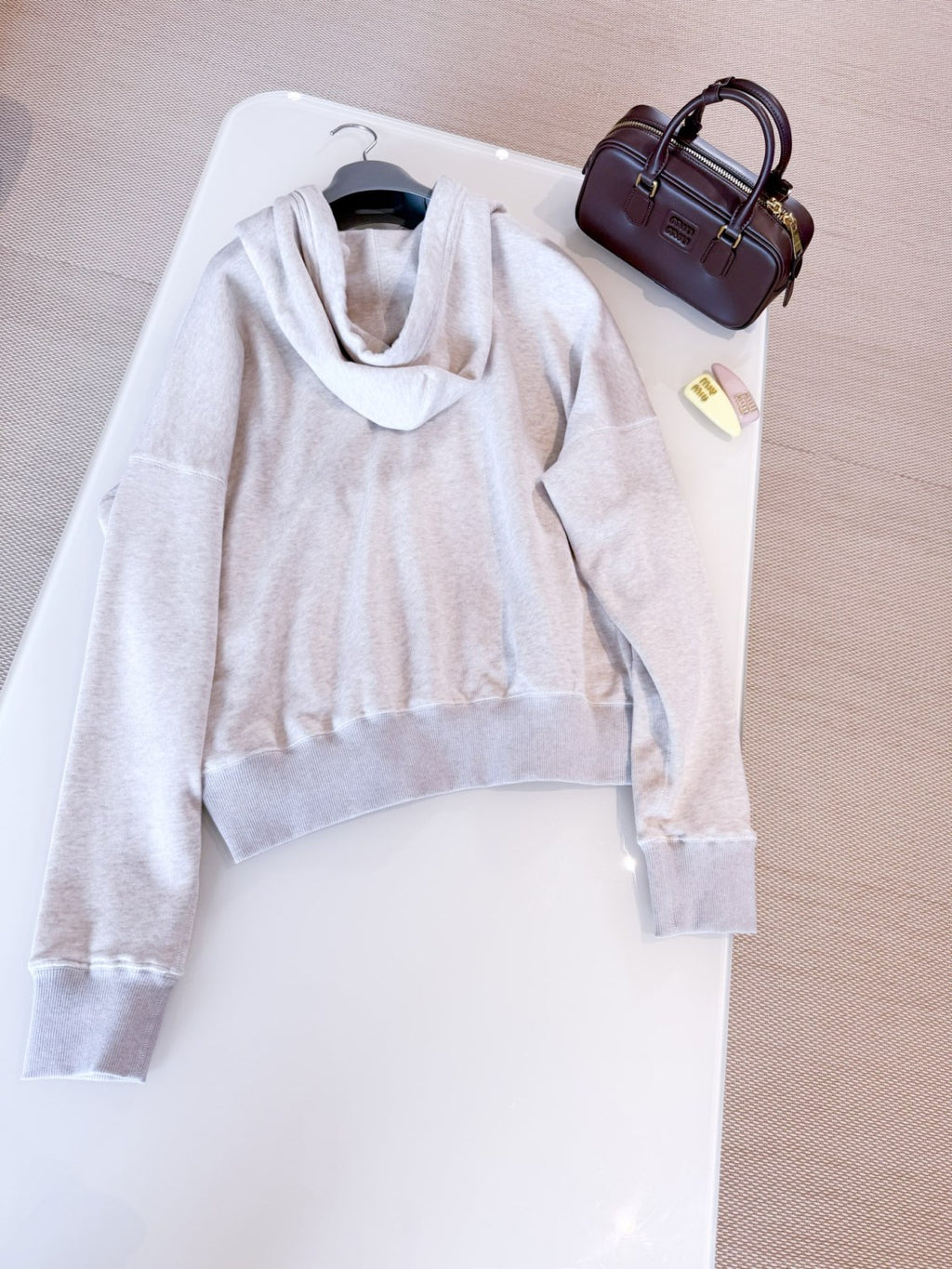 Women's Solid Color Spring/Autumn Classic Casual Printed Letter Logo Cotton Fleece Long Sleeve Hoodie Sweatshirt #78154