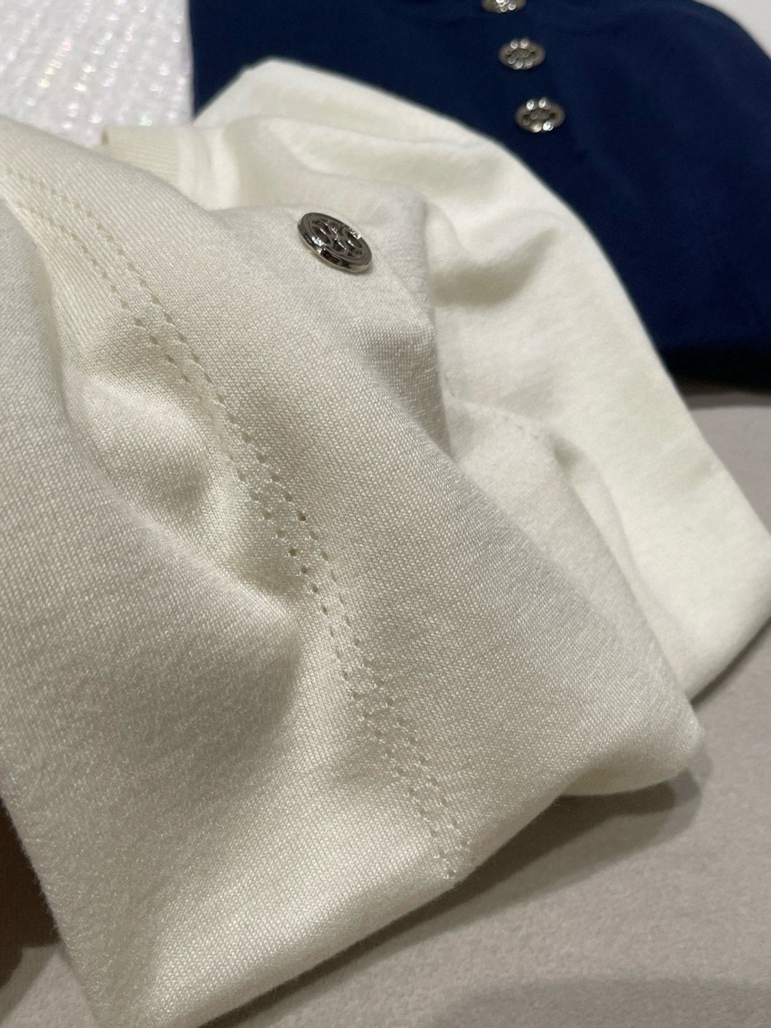 positioned jacquard wool yarn knitted polo short-sleeved T-shirt #194308