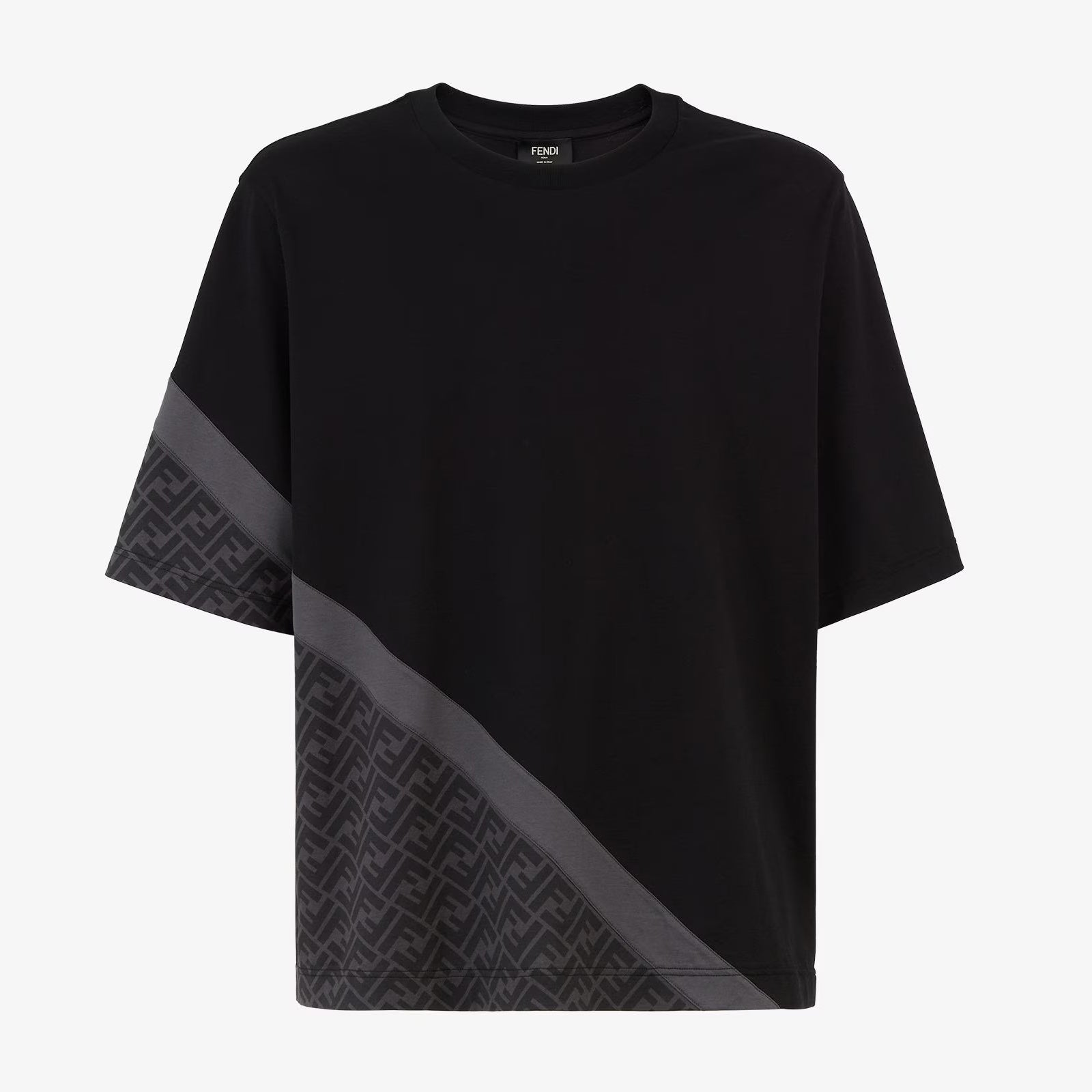 Fendi Men's And Women's Summer FF Inlays Color Collision Round Neck Cotton Short Sleeve T-shirt #98511