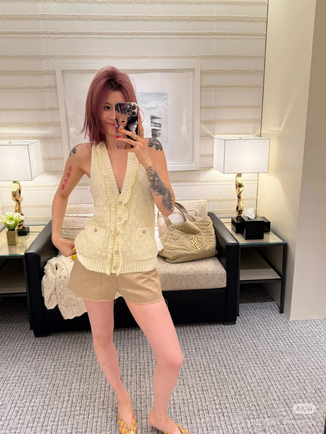 Women's Spring & Autumn Solid Color Lace Single Breasted Cotton Sleeveless Knitted Tank Top Vest Ngvp #1428