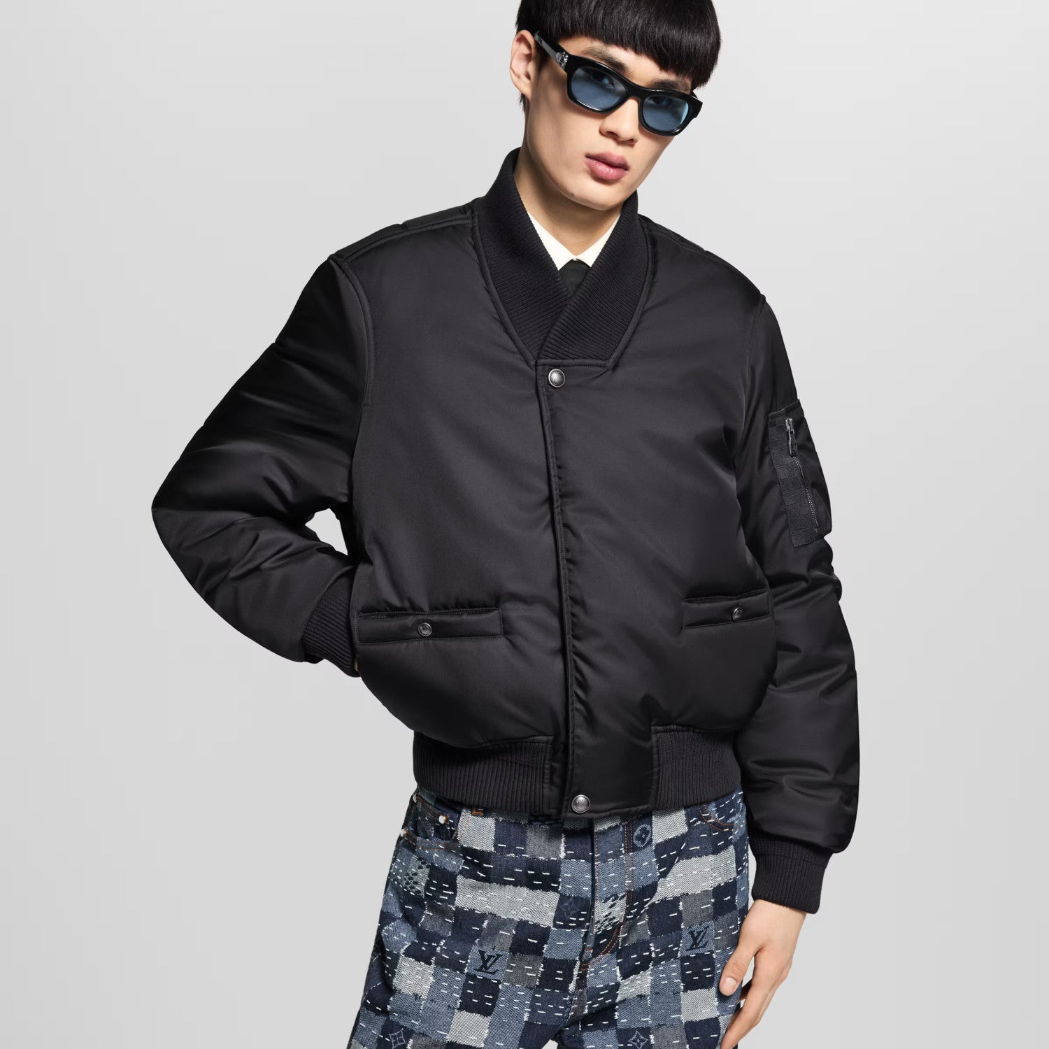 25fw Fall/Winter 2025 Pharrell Williams x Black Cropped Long-Sleeve Jacket Fashion-Forward Zipper Streetwear Jacket #82152A