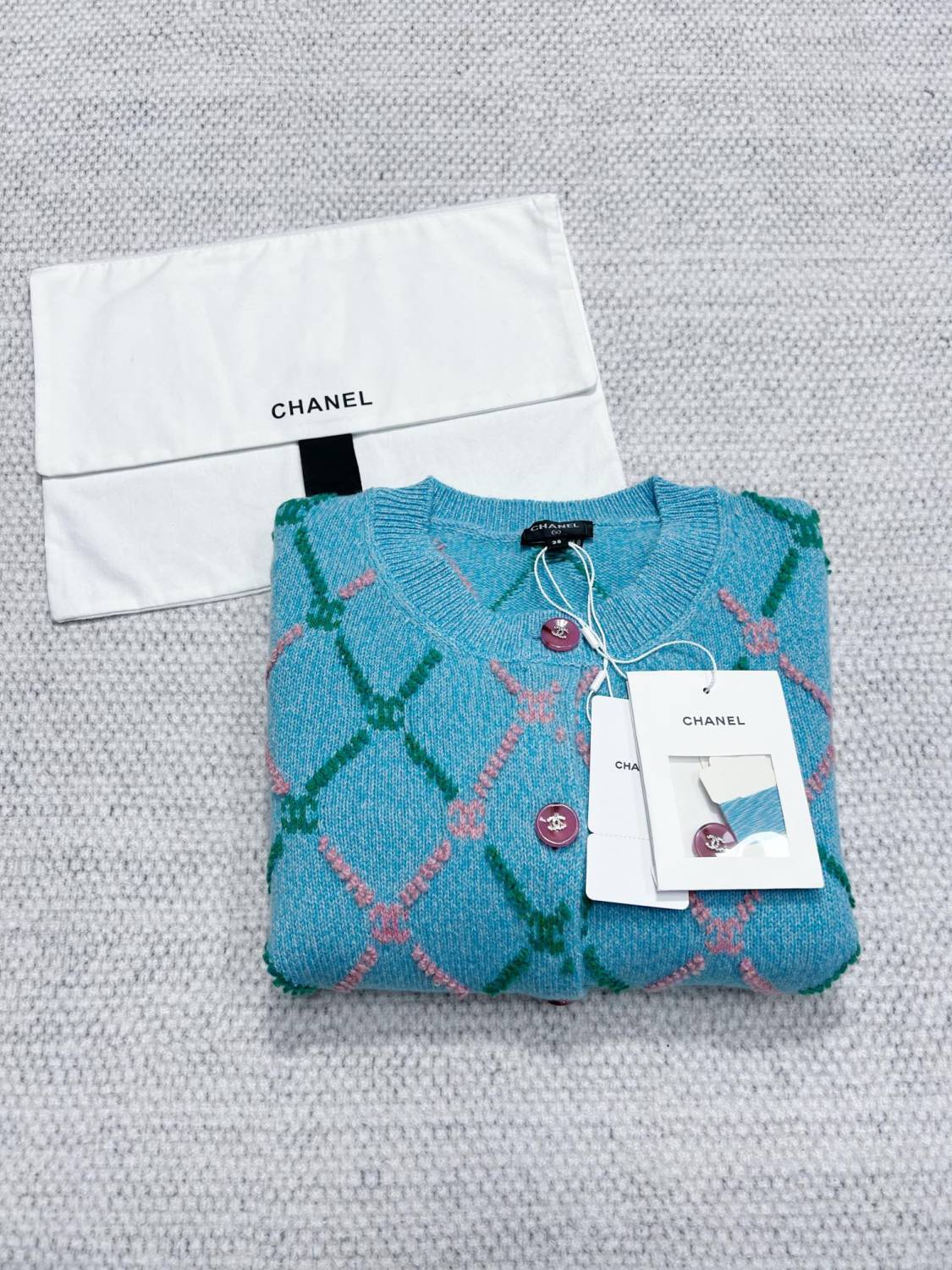 Women's Spring And Fall Shirt Logo Jacquard Letters Single-breasted Wool Knit Sweater Jacket #73326