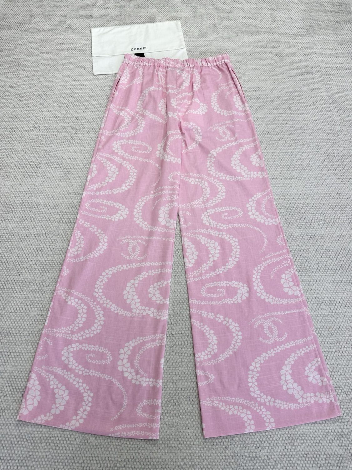 Women's Spring/Summer Solid Color Lightweight Cotton Printed Casual Pants #77487