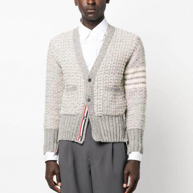 TB  Men's Women's Autumn And Winter Solid Color Knit Long Sleeve Wool Cardigan Jacket Ngvp #9513