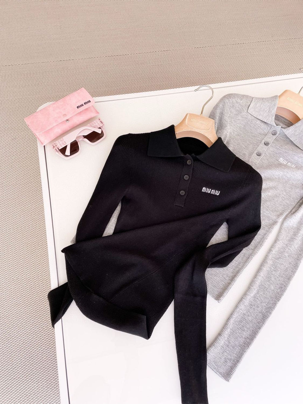 Women's Solid Color Logo Letter Print Casual Cashmere Long Sleeve Polo Shirt Top #72844