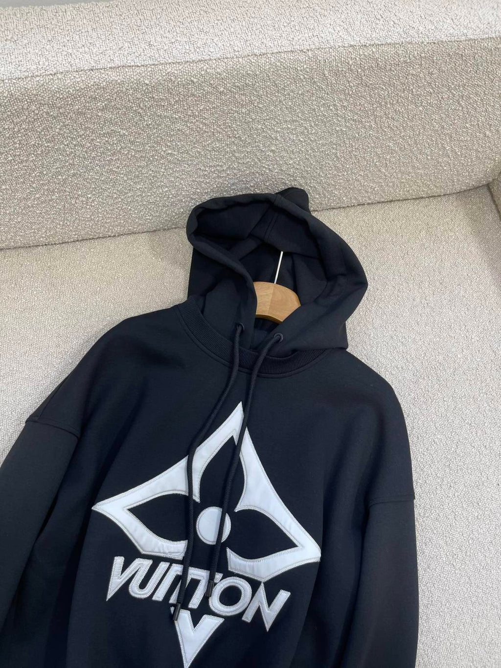 Women's Spring and Autumn Solid Color Logo Pattern Printed Hooded Long Sleeve Sweatshirt #74425