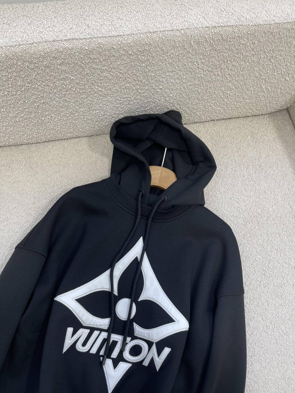 Women's Spring and Autumn Solid Color Logo Pattern Printed Hooded Long Sleeve Sweatshirt #74425