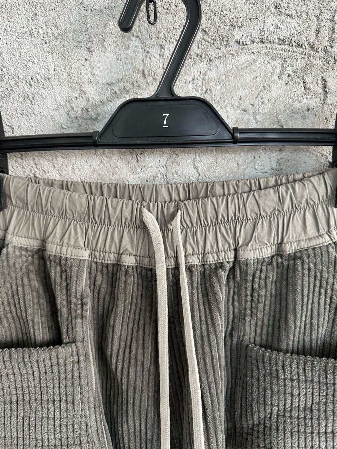 Men's Autumn and Winter Solid Color Corduroy Drawstring Multi-Pocket Casual Loose Wide Leg Pants Work Pants Ngvp #8344