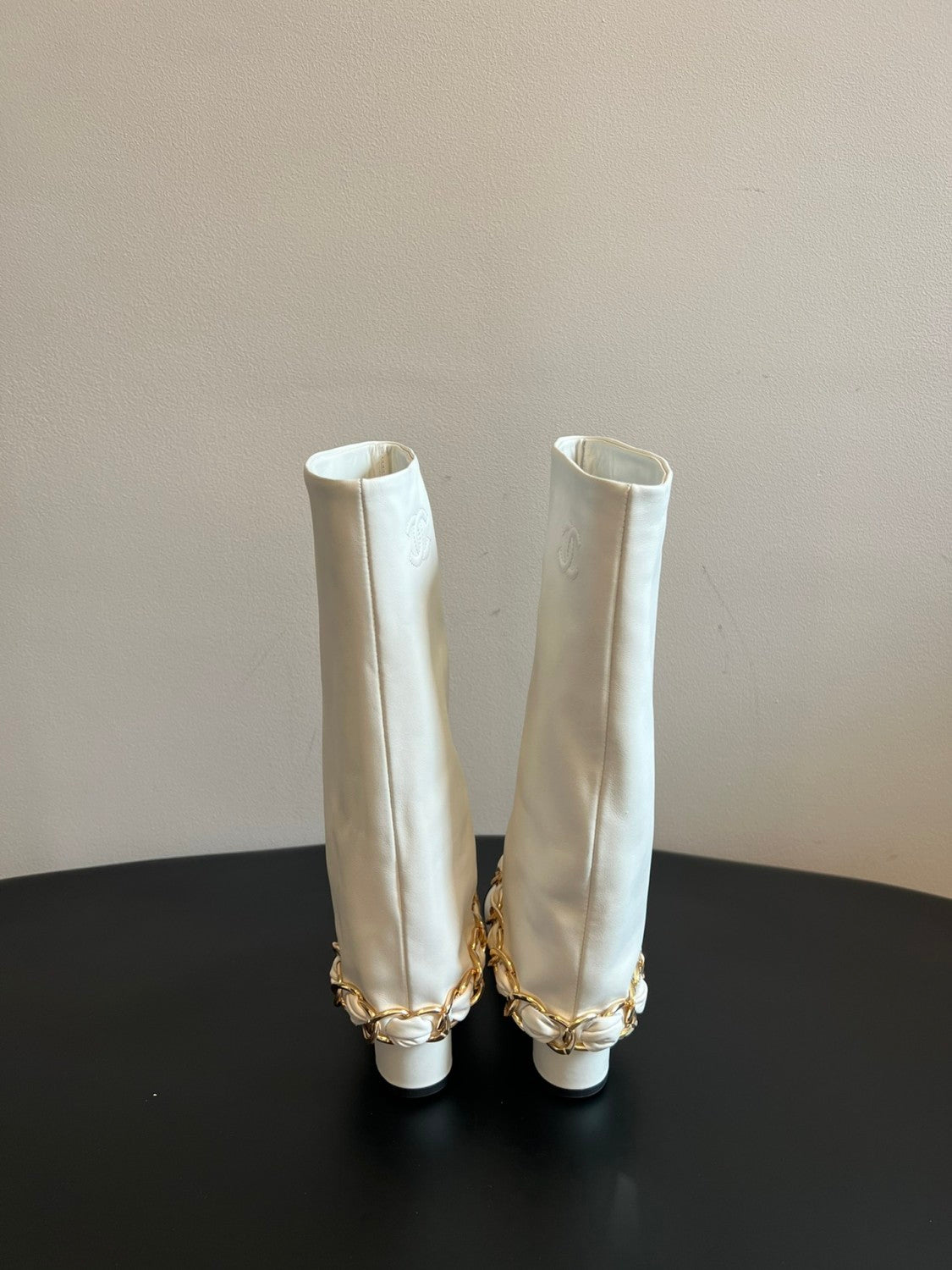 CC Women's Solid Color Round Toe Leather High Top Riding Boots Shoes #77819