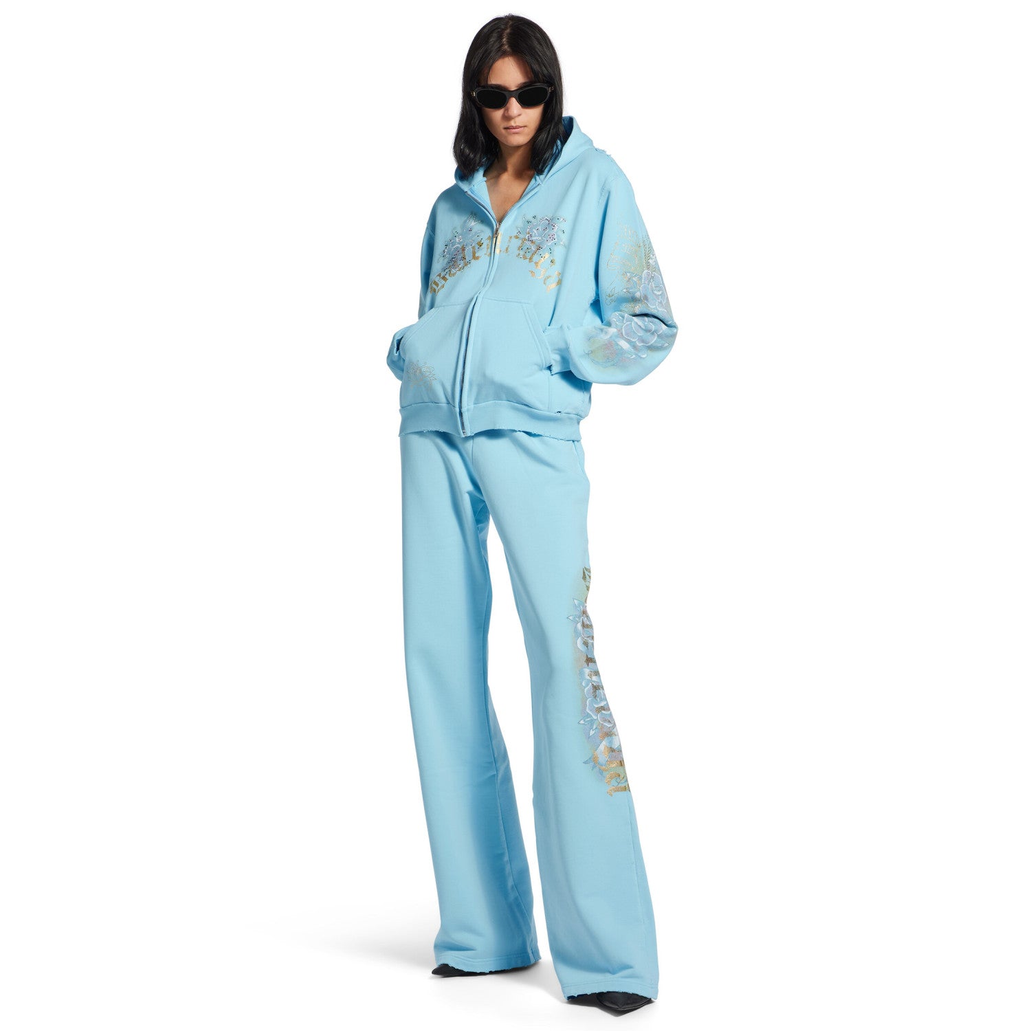 Women's Tacky Flared Sweatpants In Black Faded Spring And Summer Fashion Casual Straight Leg Wide Leg Pants Loose Sports Sweatpants Ngvp #1276