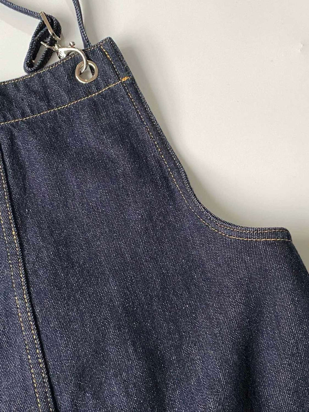 Women's Spring and Autumn Blue Double C Embroidered Pocket Straight Jeans Bib Pants #74778