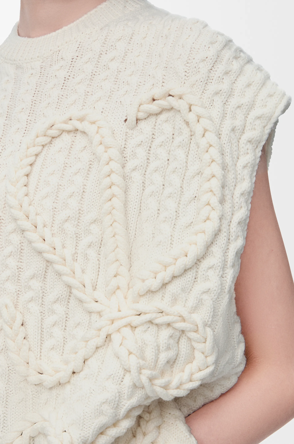 Women's High-Street Crew Neck Sleeveless Wool Vest Spring/Fall Logo Knit Sweater #81567