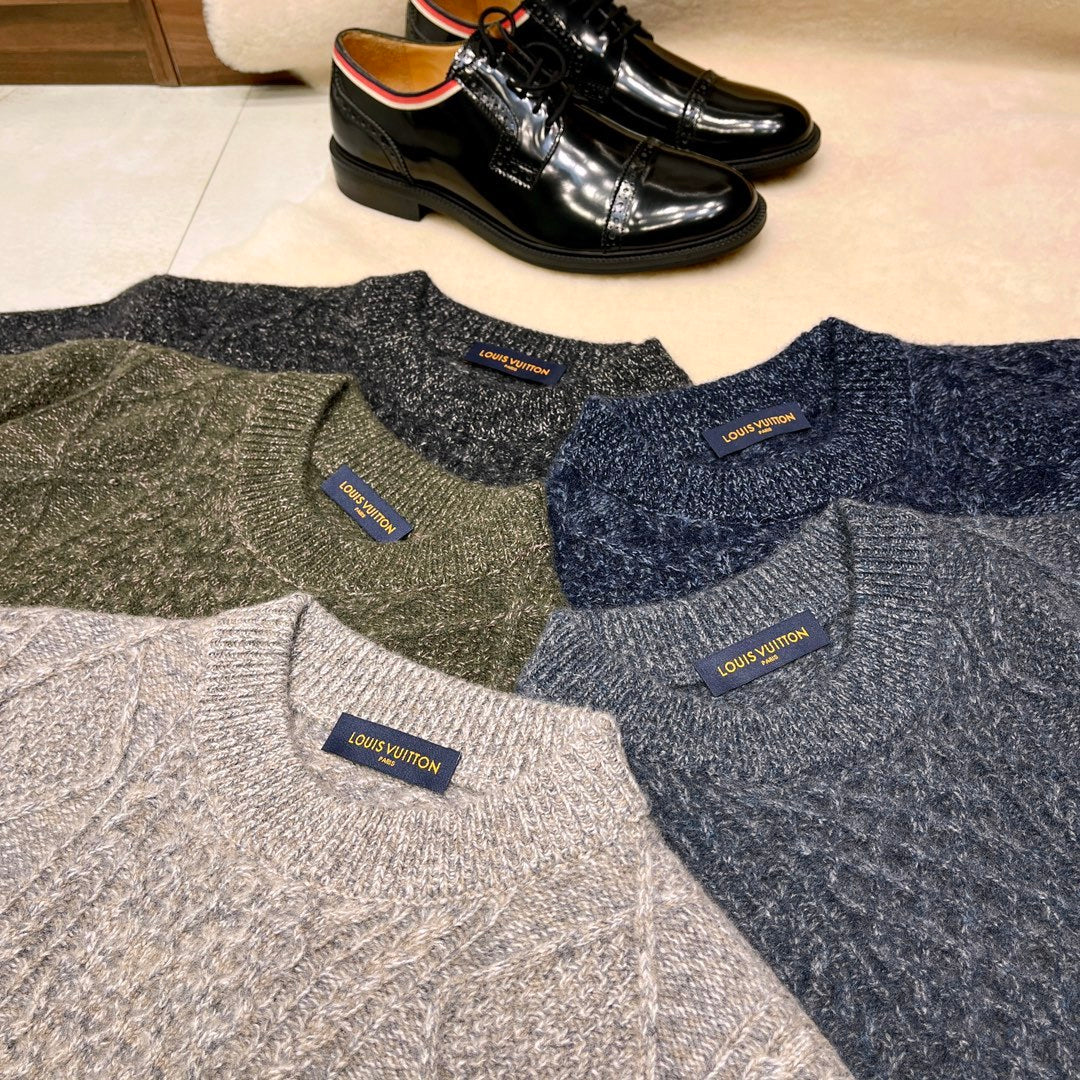 Men's Autumn And Winter Cashmere Round Neck Fit Solid Color Long Sleeve Sweater Ngvp #9655