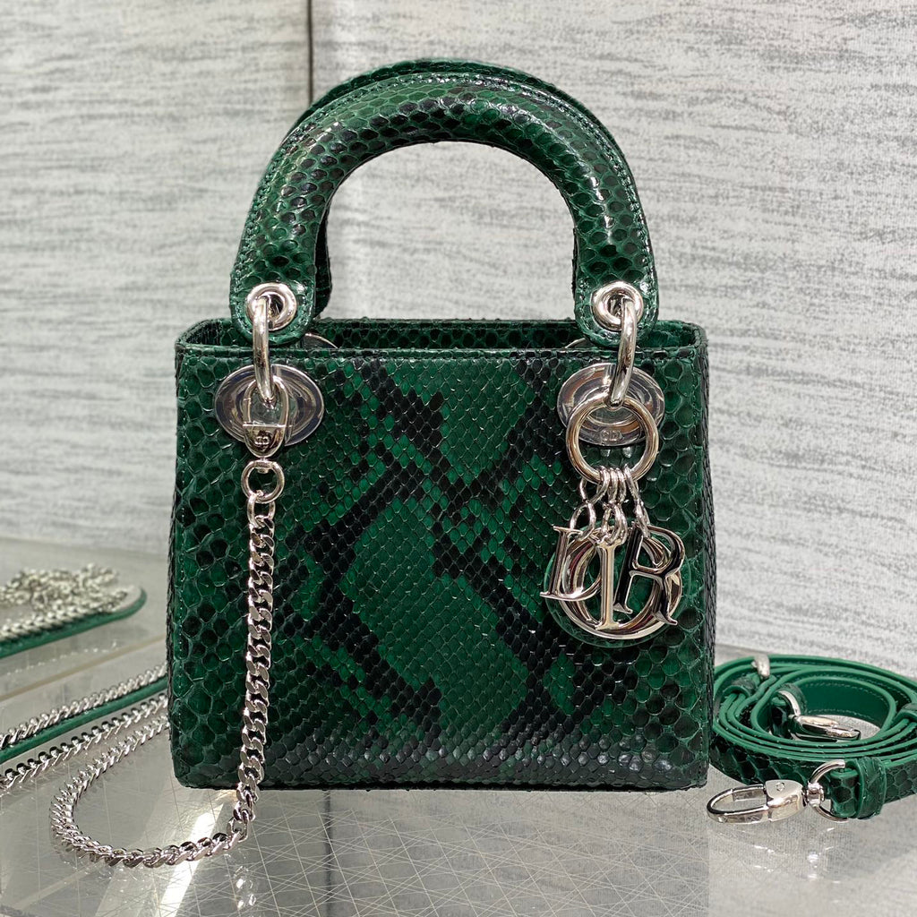 CD Lady Women's Solid Color Metal Pendant Detachable Chain Shoulder Strap Snake Skin Single Shoulder Crossbody Handbag Bag Bags #77722