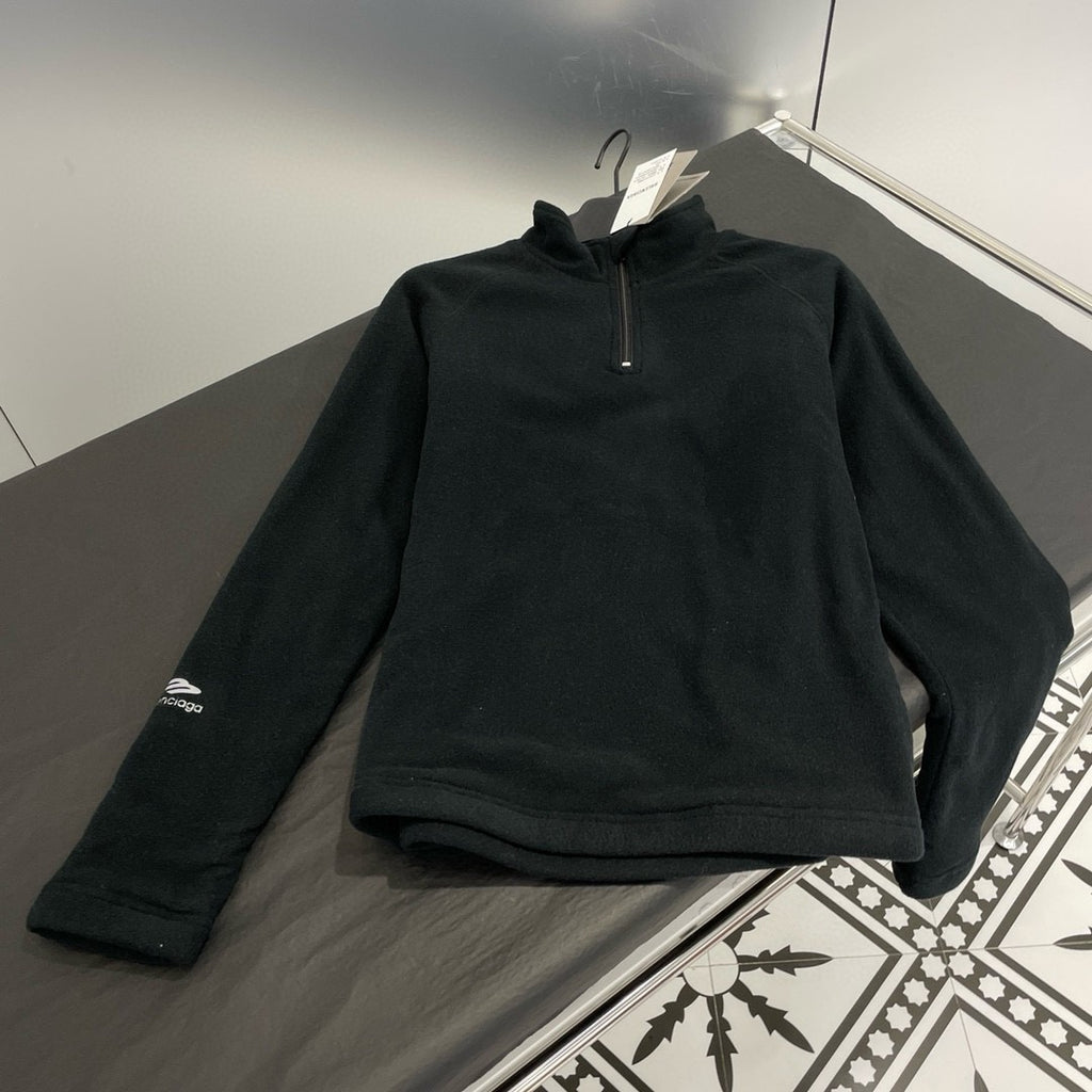 Women's 3B Sports Icon Half Zip Solid Color Fitted Top Logo Printed Pullover Long Sleeve Sweatshirt #71757