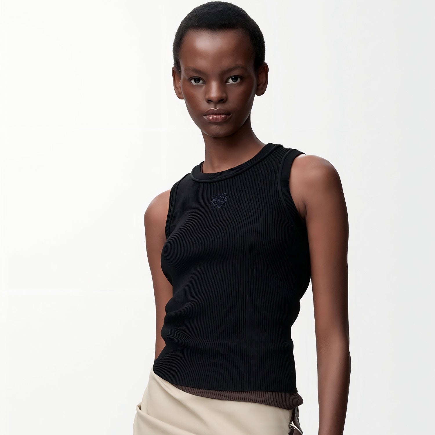 Women's Stretch Viscose Anagram Knitted Ribbed Soft Tank Top vest #194291