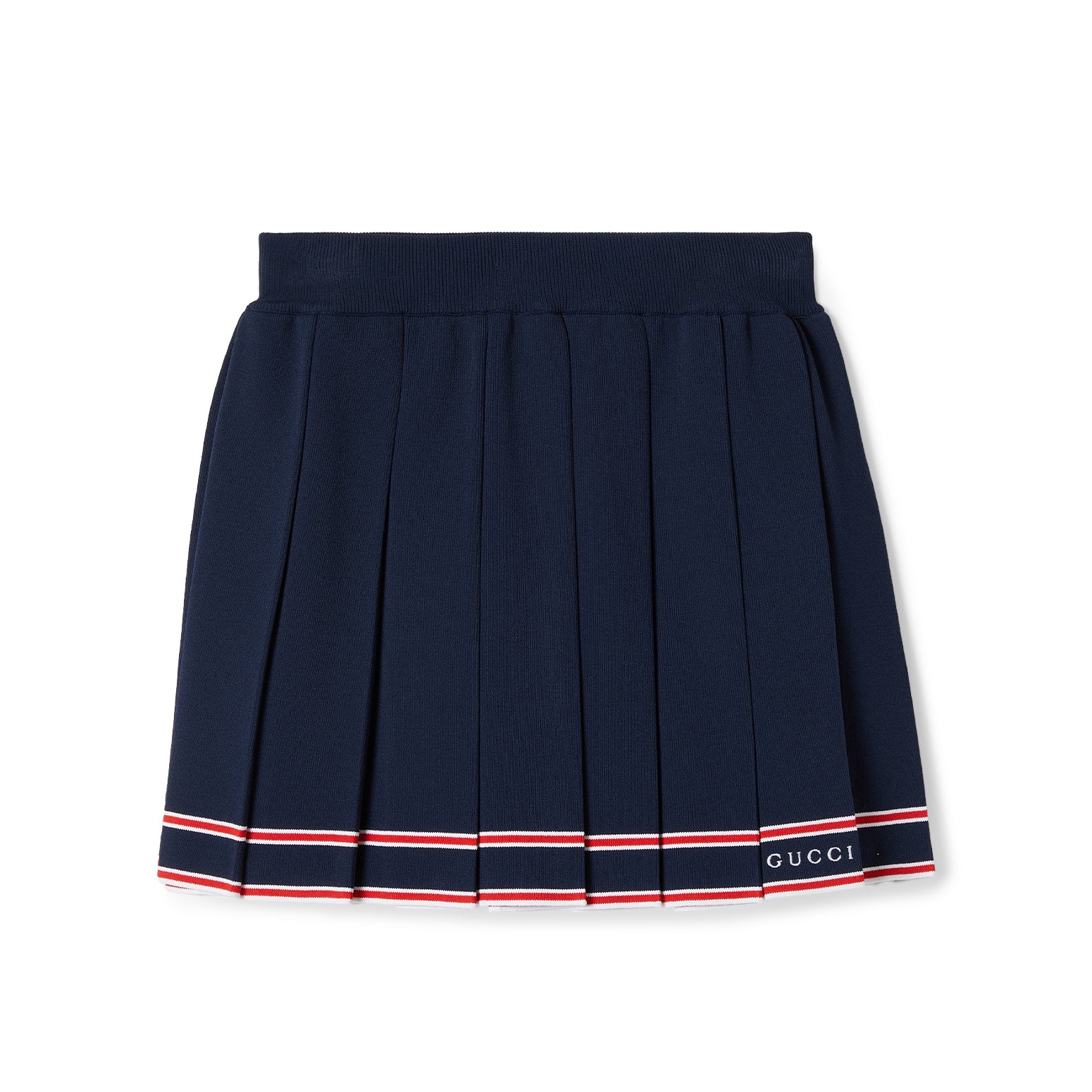 Women's Summer Colorblock Logo Printed Stripe Trim Knit Short Sleeve Polo Shirt Pleated Short Skirt Set Suit #72464