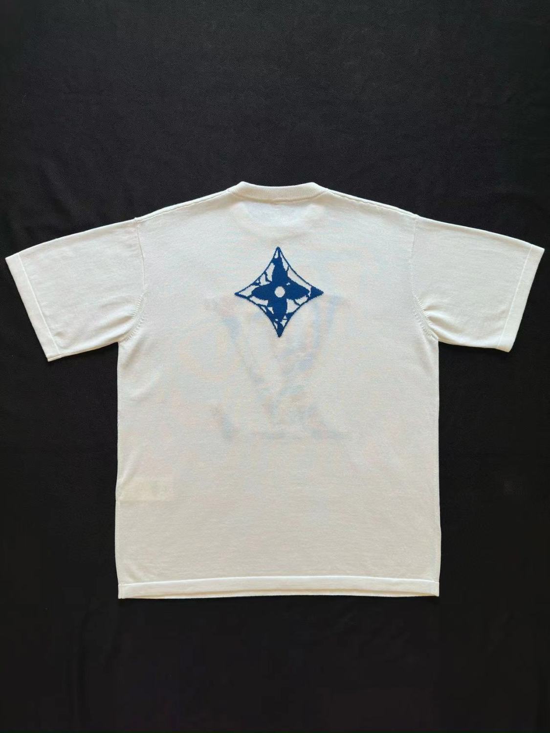 Men's Summer Logo Letter Print White Cotton Short Sleeve Fitted Straight T-Shirt #97965