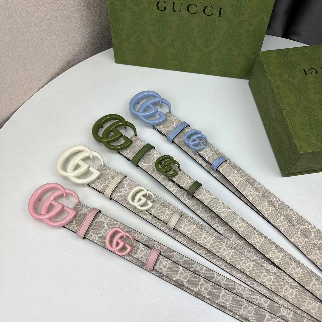 Women's GG Shape Smooth Buckle Belt  Width 4cm #97478