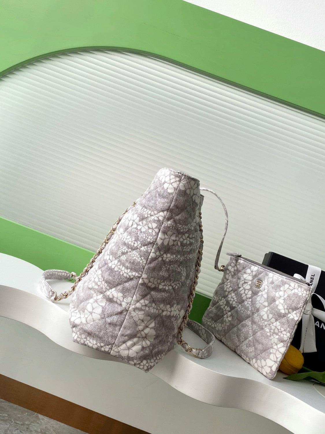 Women's Solid Color Chain Cherry Blossom Print Cotton Shoulder Bag Bags #77446