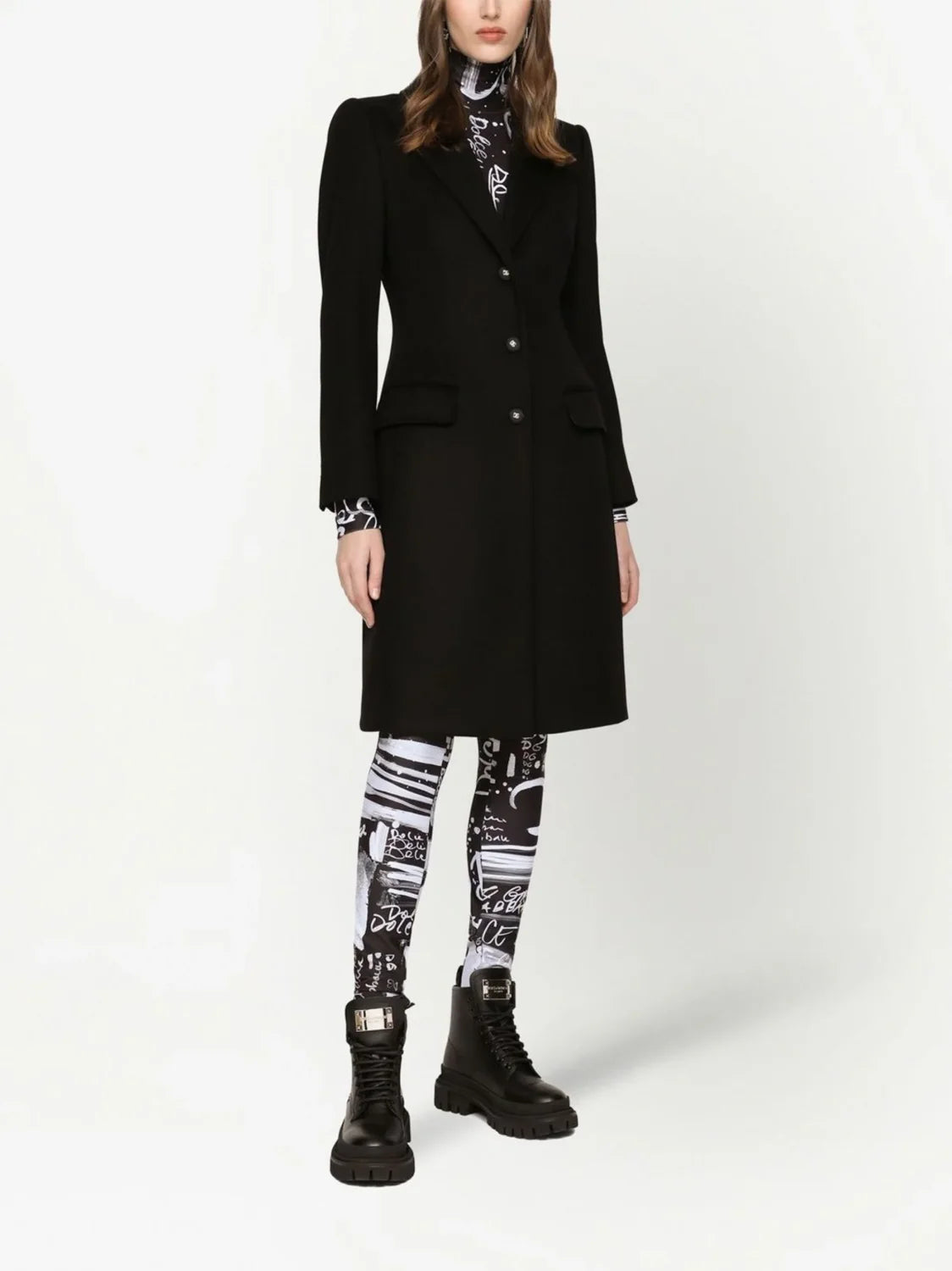 Women's Autumn And Winter Solid Color Wool Single Breasted Medium Length Long Sleeve Coat Ngvp #8955