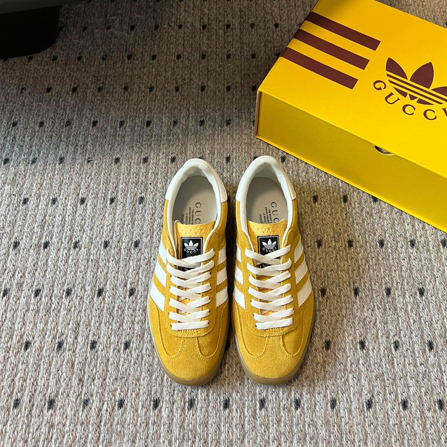 AD X GG   Men's And Women's Four Seasons Clover Classic Logo Letters Colorblocking Striped Flats Sneakers Athletic Casual Shoes #99358