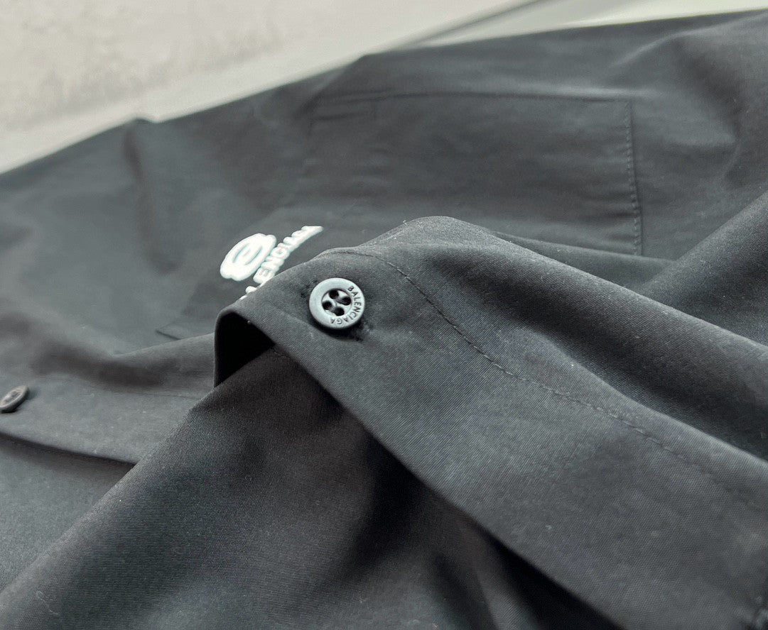 Men's Spring Autumn Black No Drawstring Connected Hooded Single Breasted Long Sleeve Shirt #97866