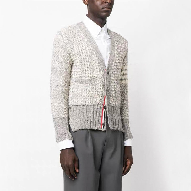 TB  Men's Women's Autumn And Winter Solid Color Knit Long Sleeve Wool Cardigan Jacket Ngvp #9513