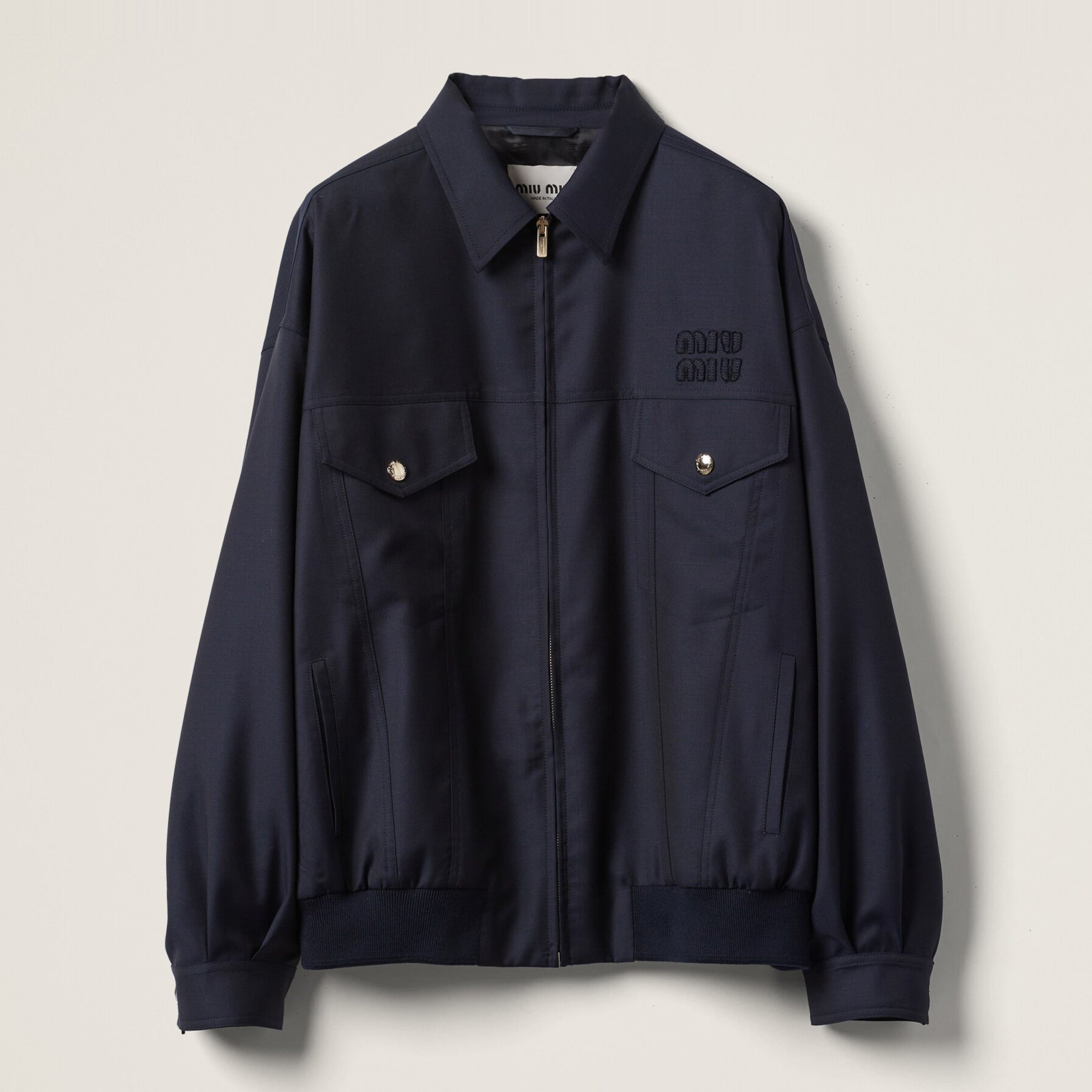 Women's Spring and Autumn Letter Embroidery Lapel Loose Zipper Long Sleeve Jacket #72453