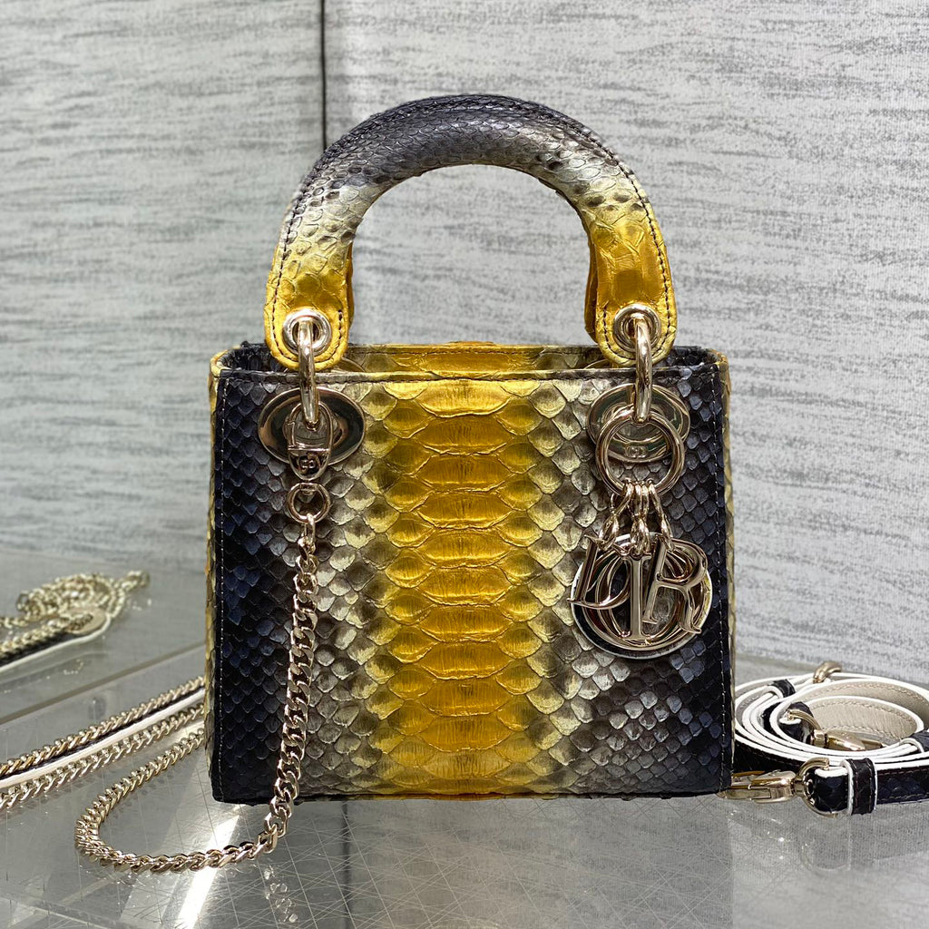 CD Lady Women's Solid Color Metal Pendant Detachable Chain Shoulder Strap Snake Skin Single Shoulder Crossbody Handbag Bag Bags #77722