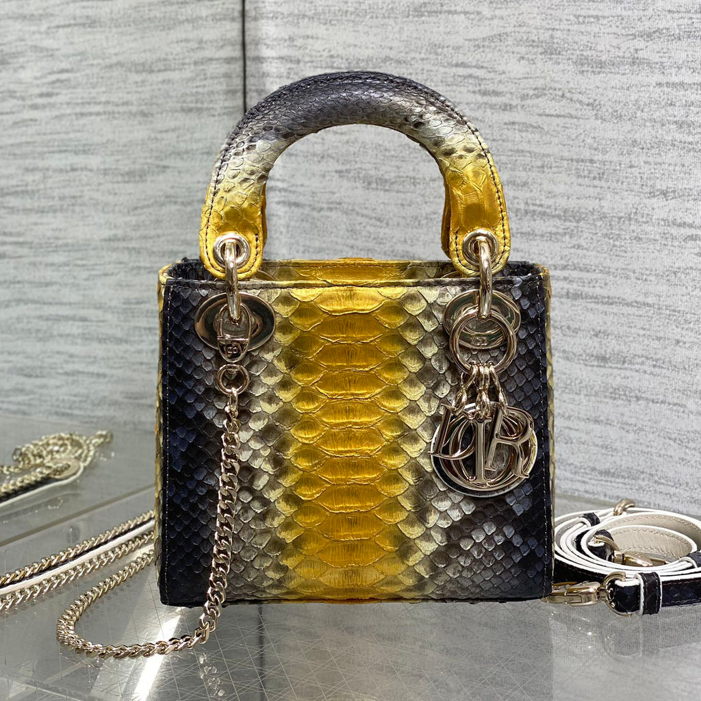 CD Lady Women's Solid Color Metal Pendant Detachable Chain Shoulder Strap Snake Skin Single Shoulder Crossbody Handbag Bag Bags #77722