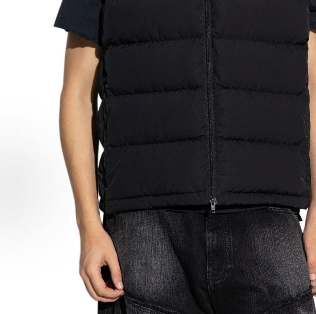 FallWinter Men's Full Print Zipper Stand Collar Warm Vest #83209A