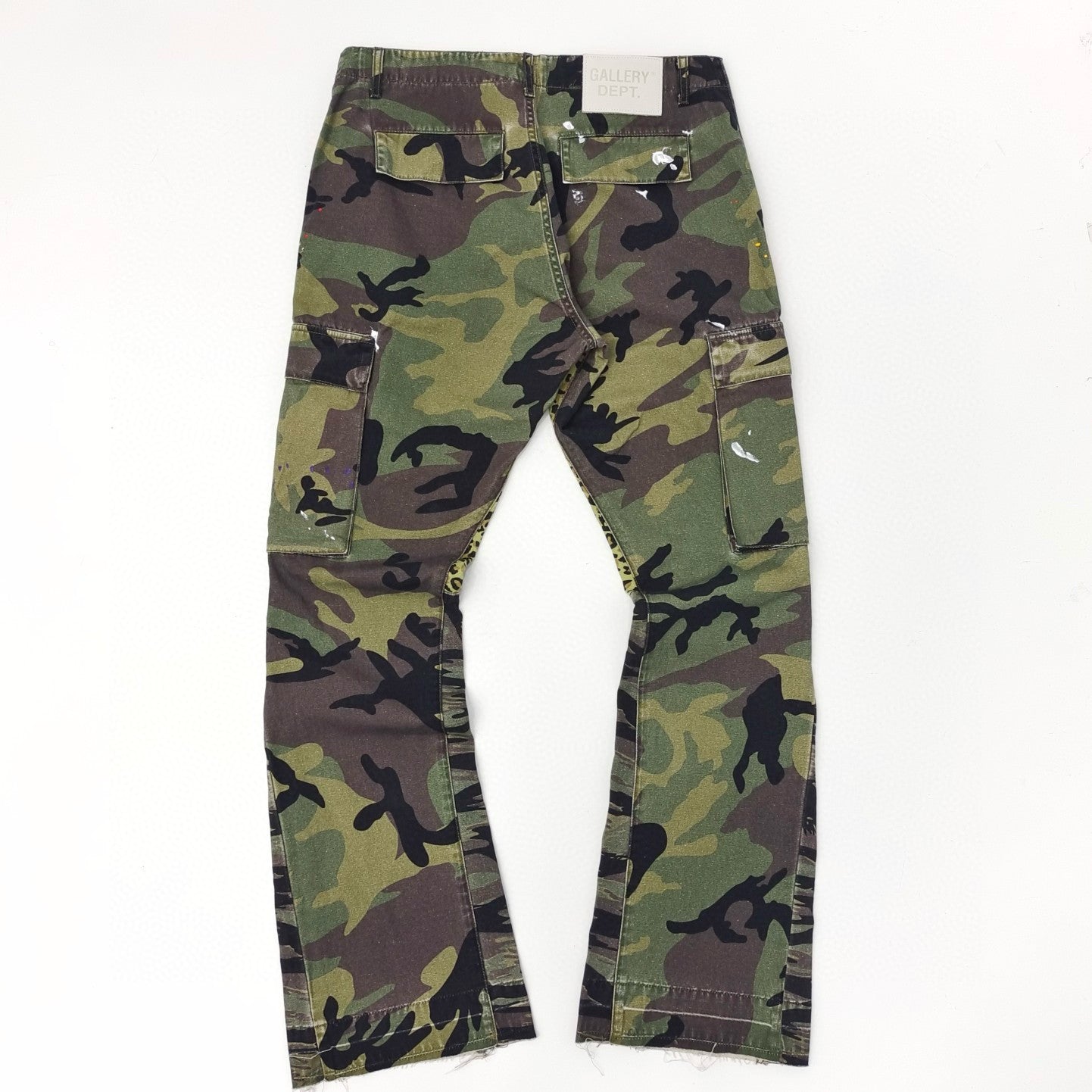 Men's Women's Four Seasons Camouflage Colorblocking Washed Pants Pocket Zipper Casual Straight Leg Pants Ngvp #7874