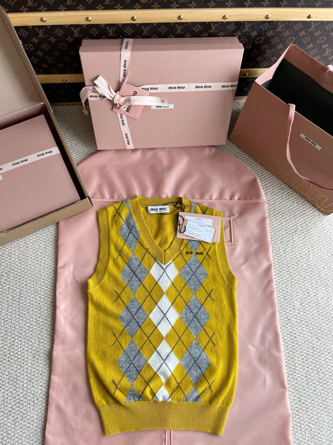 Women's Fall/winter Fashion Casual V-neck Letter Print Pullover Cashmere Vest #78463