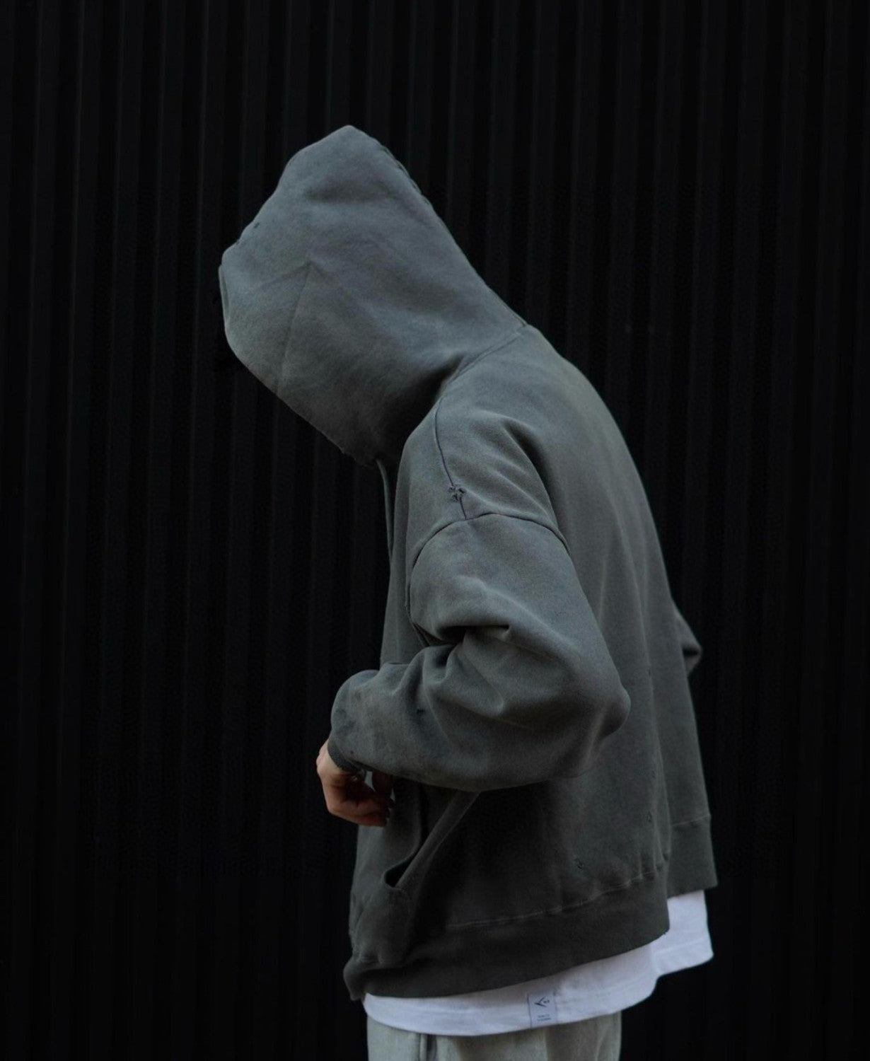 Men's Spring And Autumn Cotton Multi-Pocket Zipper Casual Long Sleeve Solid Color Destruction Washed Hooded Sweatshirt Ngvp #7942