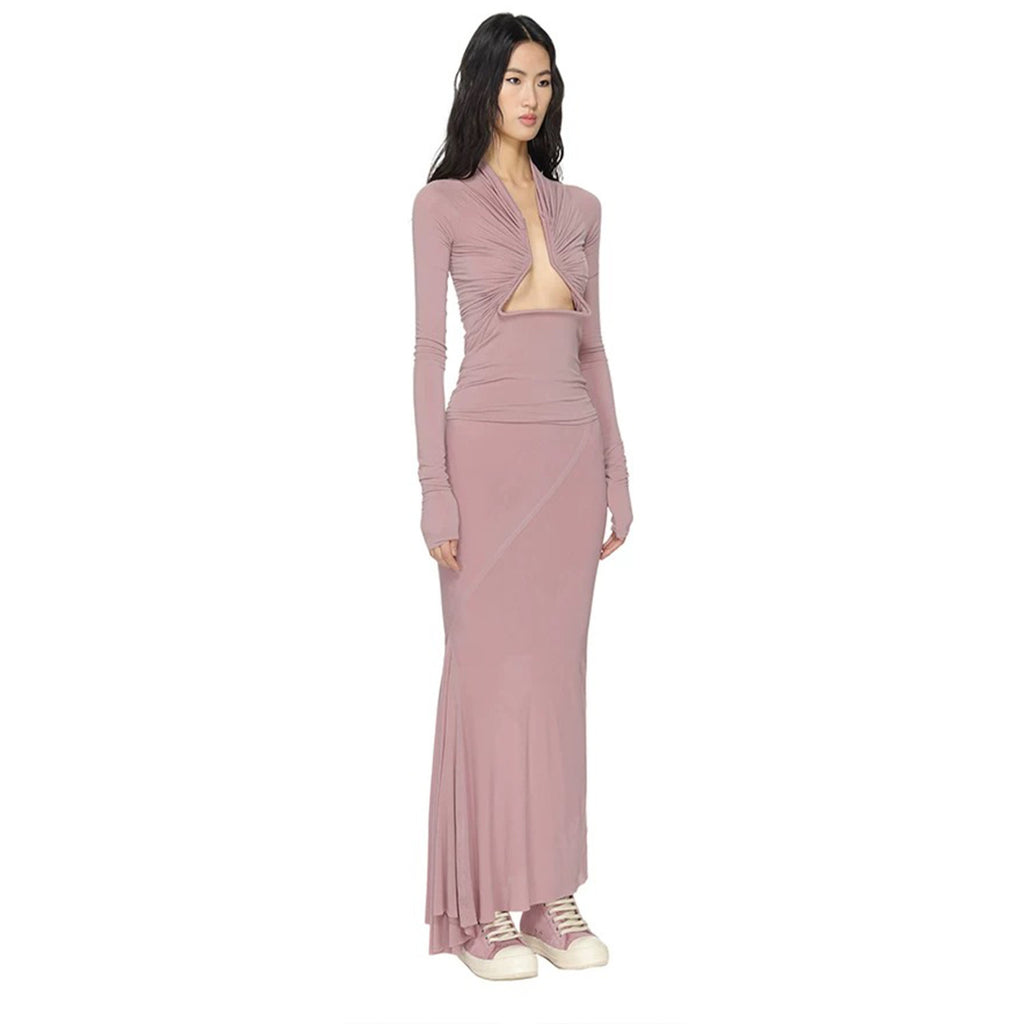 Women's Spring And Autumn Solid Color Hollow Structure Top Long Sleeve Sexy Fashion Versatile Tops Ngvp #9132